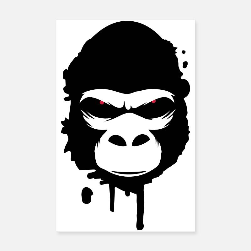 Ein Gorilla Kopf Graffiti Poster 20x30 cm