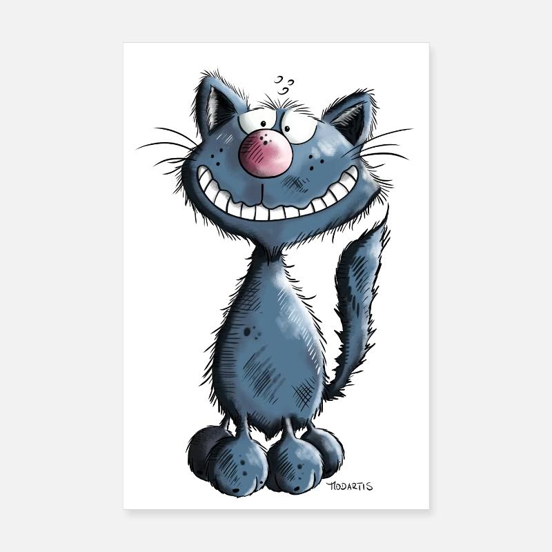 Smiling Cat - Poster 20 x 30 cm - blanc