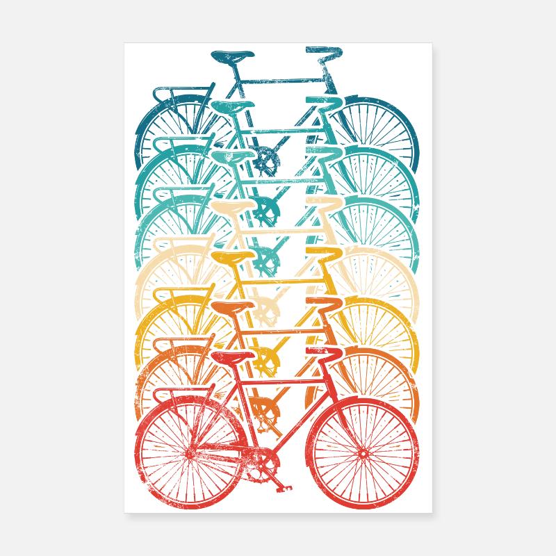 Rainbow Bike Stack Steigung Poster 20x30 cm