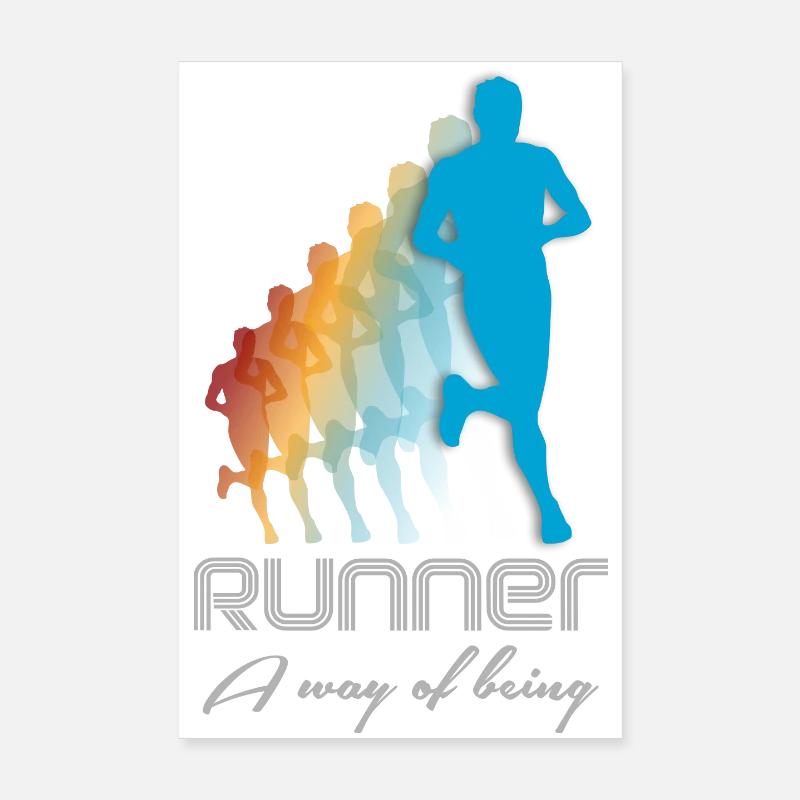 running - Poster 8" x 12" (20x30 cm) - white