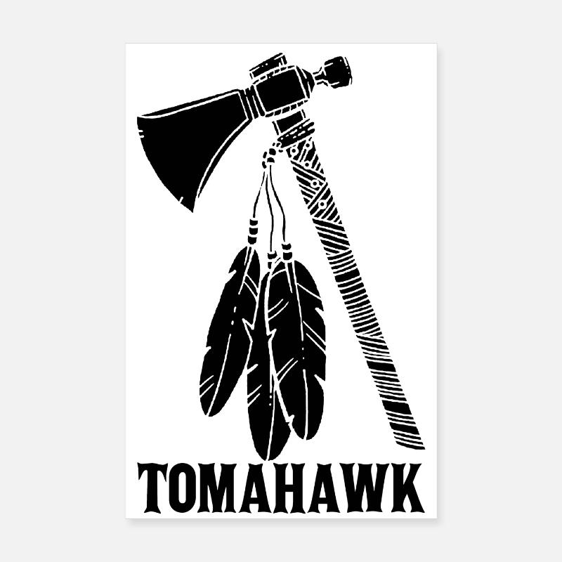 Tomahawk noir Poster 20 x 30 cm