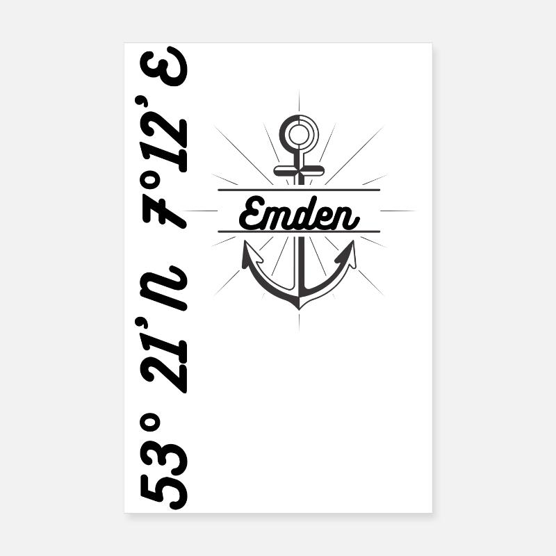 Emden coordinates Maritime Mode Poster 8" x 12" (20x30 cm)
