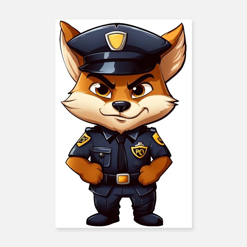 Polizei Fuchs Poster 20x30 cm