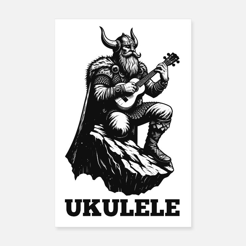Ukulele Wikinger Musik Geschenk Poster 20x30 cm