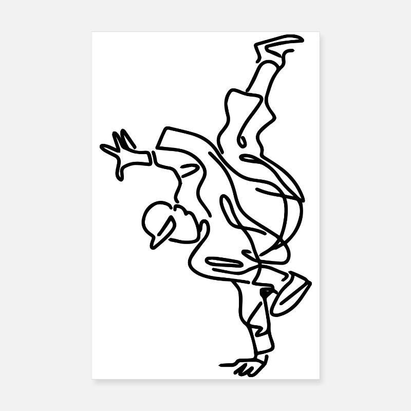 Breakdance Junge Zeichnung Poster 20x30 cm