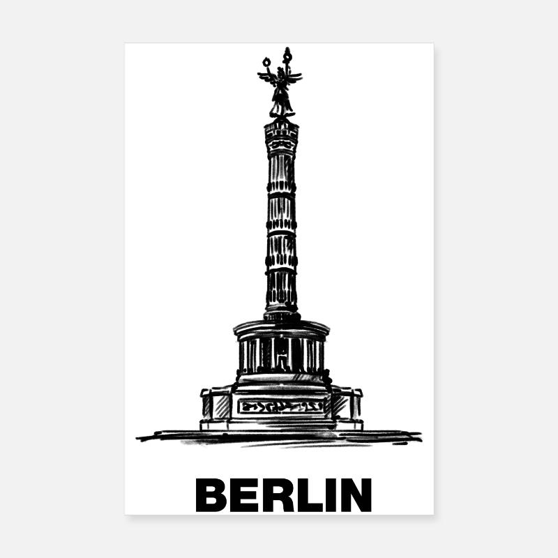 Berlin - Siegessäule/Goldelse Poster 20x30 cm