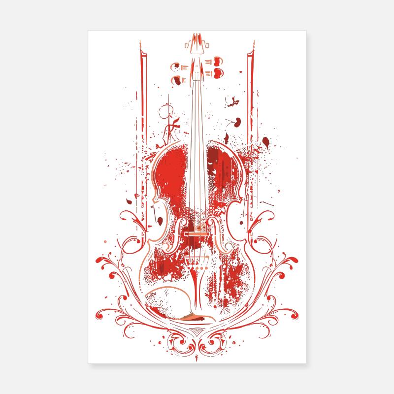 Violine - Poster 20x30 cm - Weiß