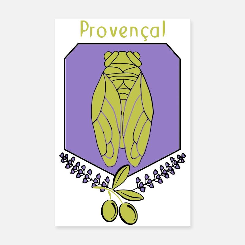 cigale Provençale avec Olives Poster 20 x 30 cm