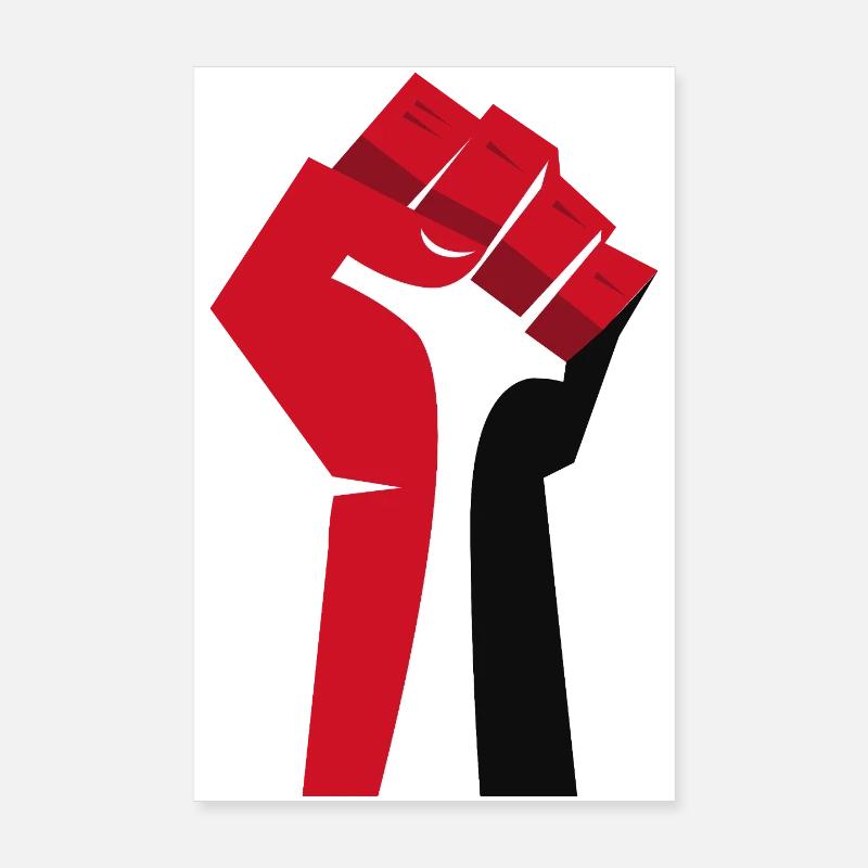 Il pugno alzato (rosso, bianco, nero) Poster 20x30 cm
