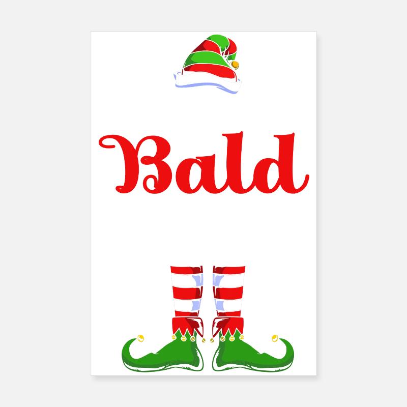 Elfe Elf Weihnachtsgeschenk Glatze Poster 20x30 cm
