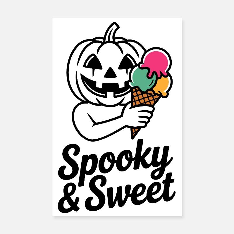 Halloweenkürbis mit Eiscreme Poster 8" x 12" (20x30 cm)