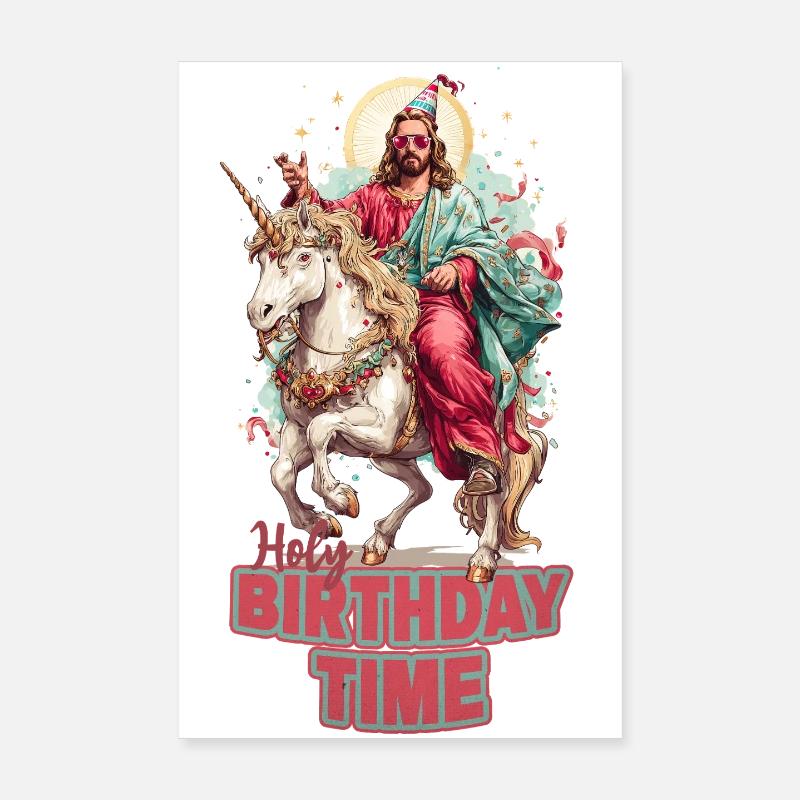 Saint anniversaire sur la licorne Poster 20 x 30 cm