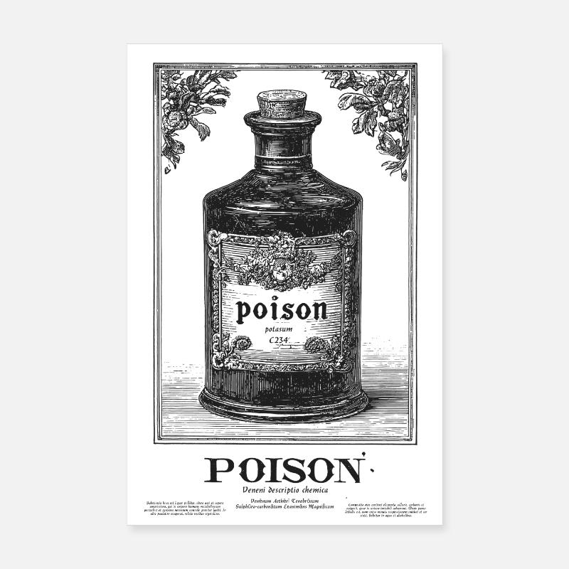 Étiquette de bouteille de poison vintage Poster 20 x 30 cm