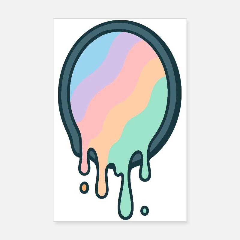 Melted Pastel Rainbow Poster 8" x 12" (20x30 cm)