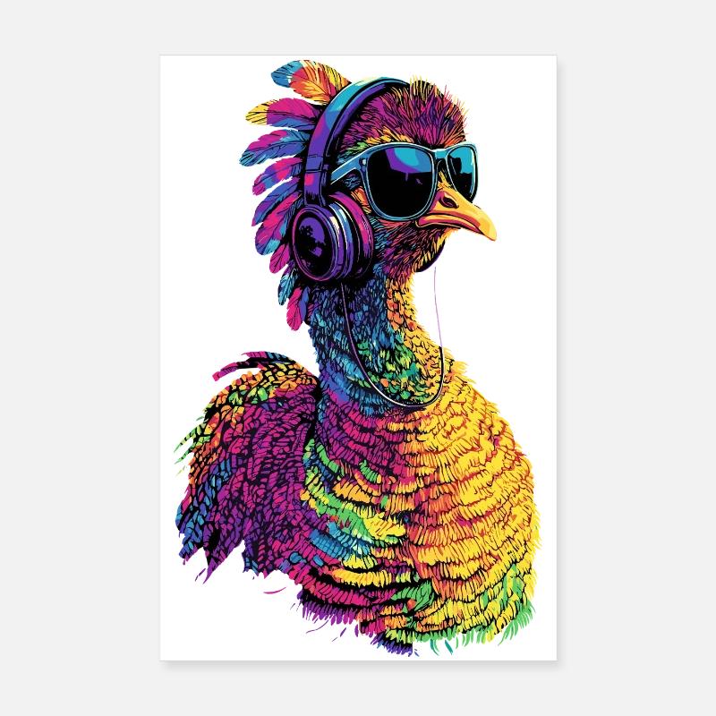Dinde Poules Oiseaux Dinde Poster 20 x 30 cm