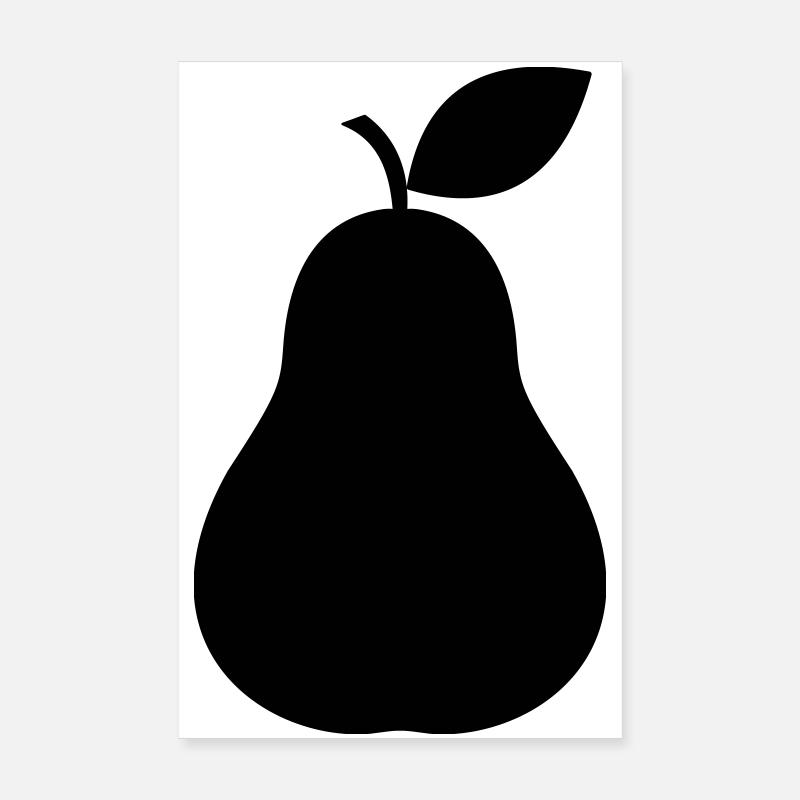 Silhouette de poire, fruit minimal Poster 20 x 30 cm