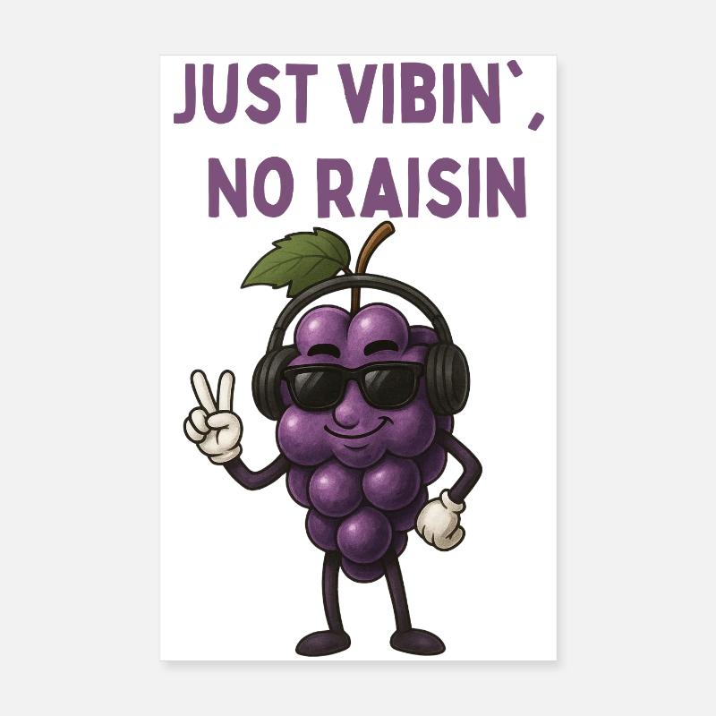 Vibrierende Traube mit Kopfhörern Poster 20x30 cm