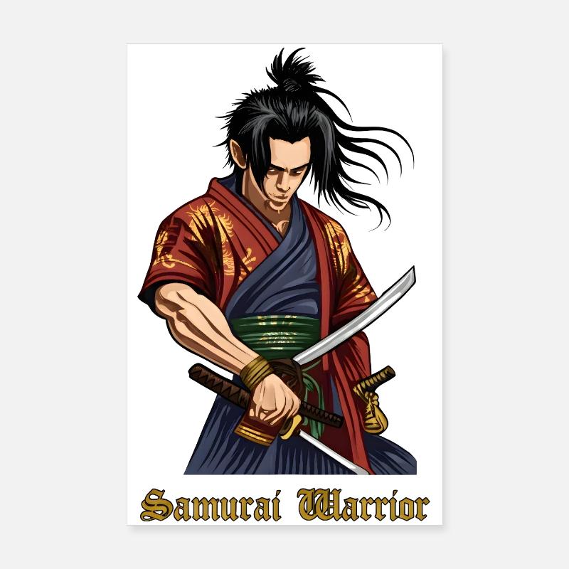 Samurai Warrior – Japanese Warrior with Katana Poster 8" x 12" (20x30 cm)