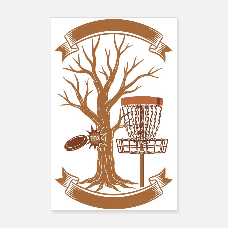 THACK Tree Hit Disc Golf Korb Fliegende Disc Poster 20x30 cm
