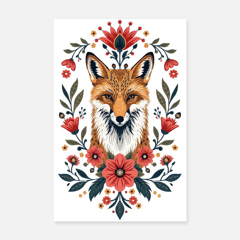 Blumenfuchs Porträt Poster 20x30 cm