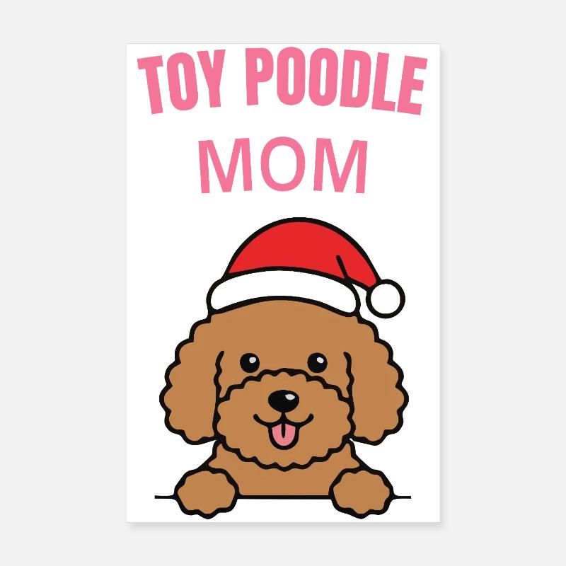 Maman Caniche Jouet Noël Poster 20 x 30 cm