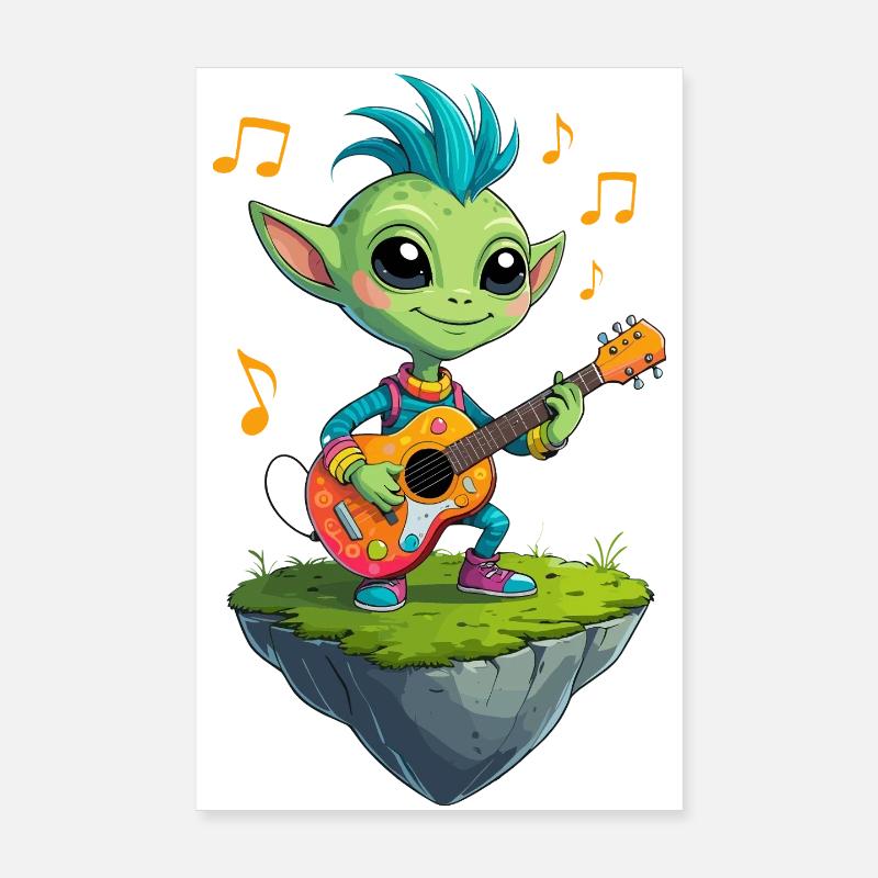 Le Bouffon Vert à la guitare Poster 20 x 30 cm