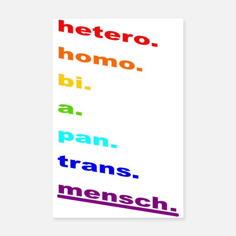 Identité arc-en-ciel : Homo Bi Pan Trans Poster 20 x 30 cm
