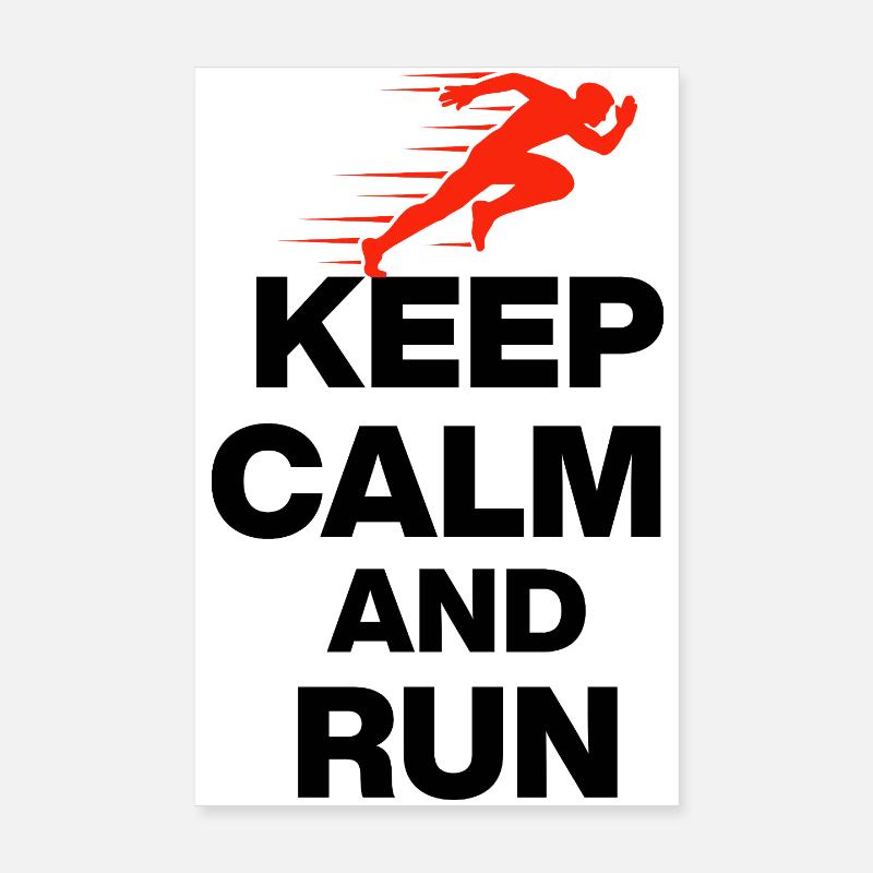RESTE CALME ET COURS ! MARATHON DE COURSE À JOGGING, CADEAU Poster 20 x 30 cm