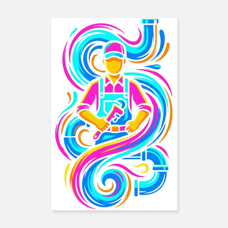 Plombier à clé Poster 20 x 30 cm