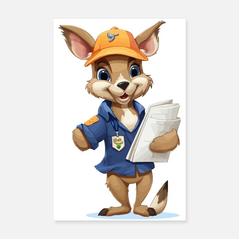 Hoppel Construction Worker Bunny Poster 8" x 12" (20x30 cm)