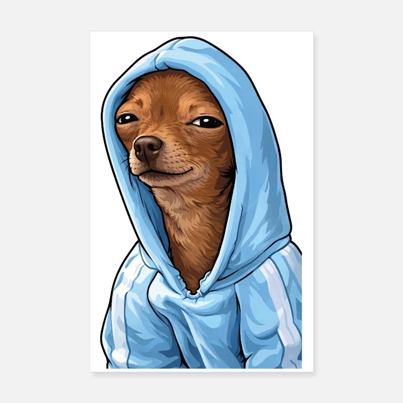 Chien à capuche – Mème Ambiance Relaxante Poster 20 x 30 cm
