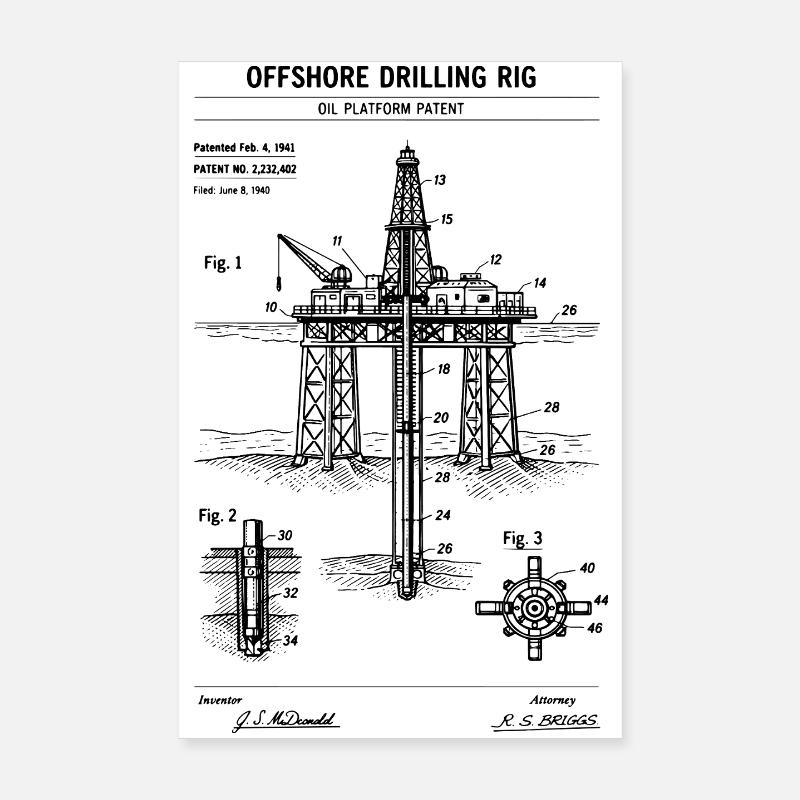 T-shirt plan de la plateforme de forage offshore Poster 20 x 30 cm