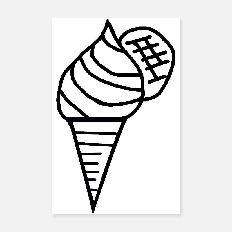 Eis  Eiscreme 60er Retro Eiswaffel Kinder Poster 20x30 cm