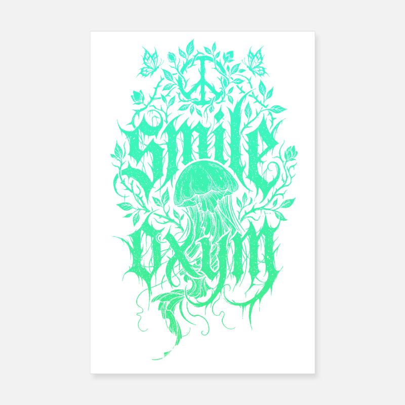 Jungle de méduses d’algues lumineuses Poster 20 x 30 cm