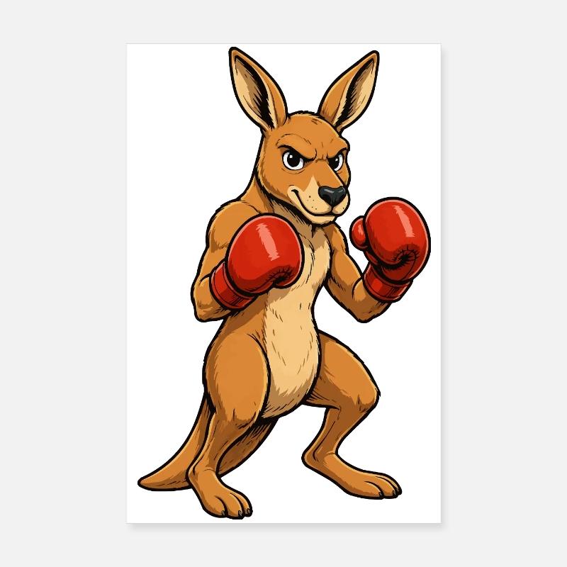 Kangaroo Boxing Hero Poster 8" x 12" (20x30 cm)