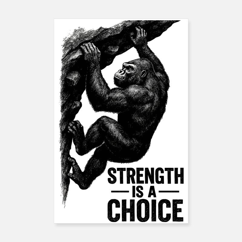 Surplomb de gorille de bloc : La force est un choix Poster 20 x 30 cm