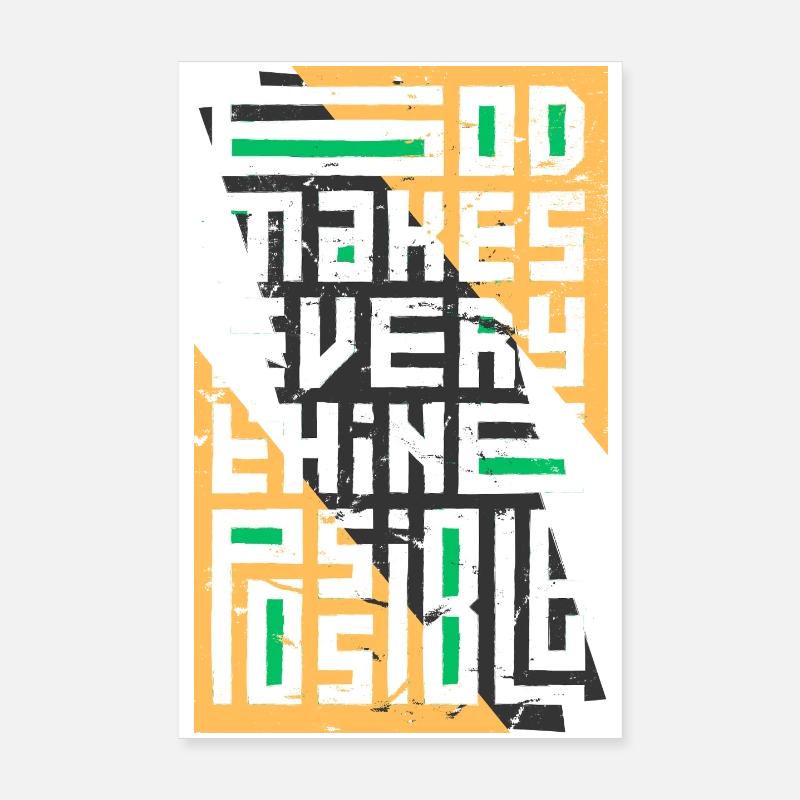 God Makes Everything Possible Poster 8" x 12" (20x30 cm)