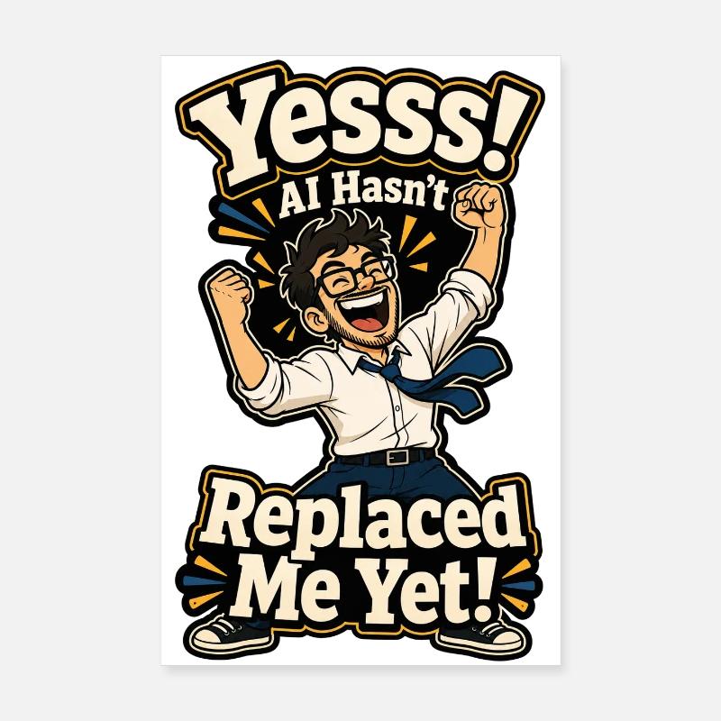 Yes, AI hasn't replaced me yet Poster 8" x 12" (20x30 cm)