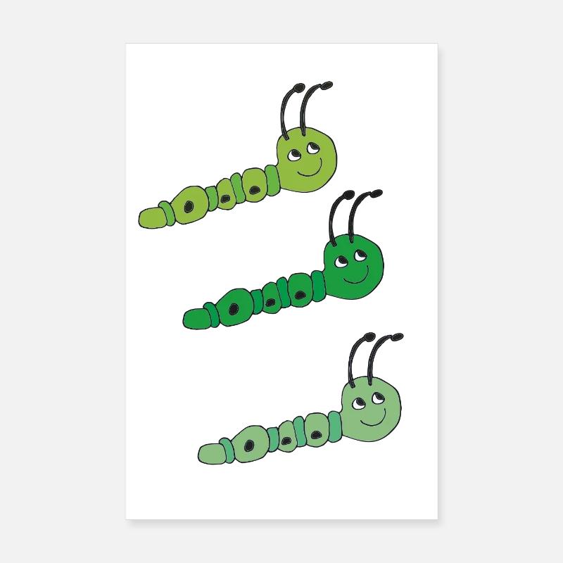 Caterpillars triplets Poster 8" x 12" (20x30 cm)