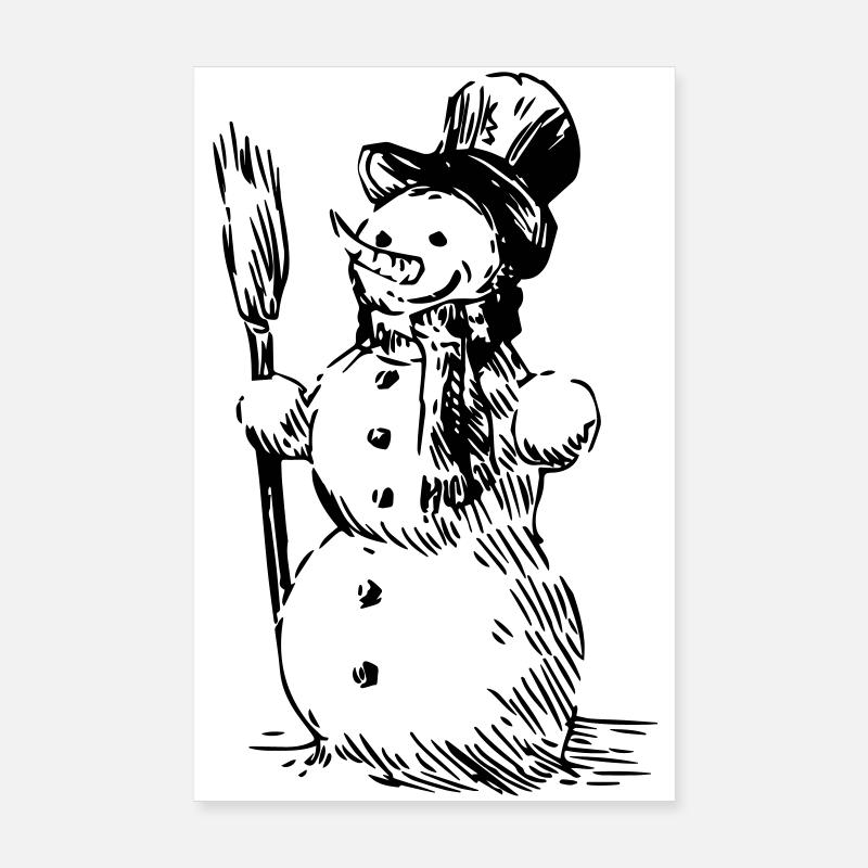 Schneemann Poster 20x30 cm