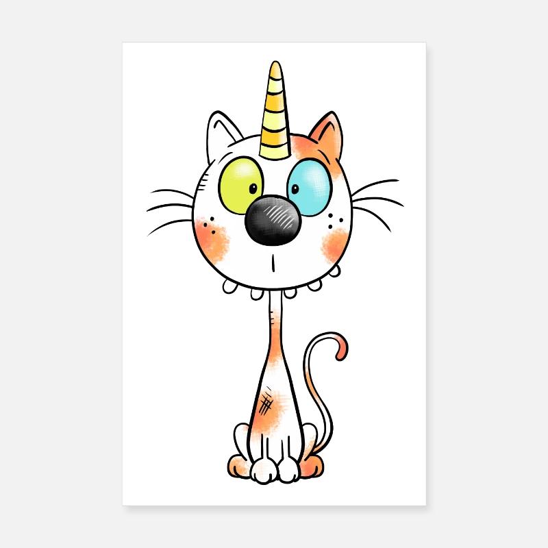 Mignon chat comique Poster 20 x 30 cm