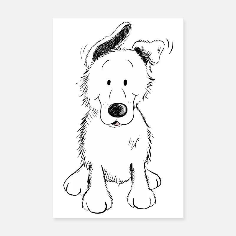Pfiffiger Hund I Comic I Geschenk Poster 20x30 cm