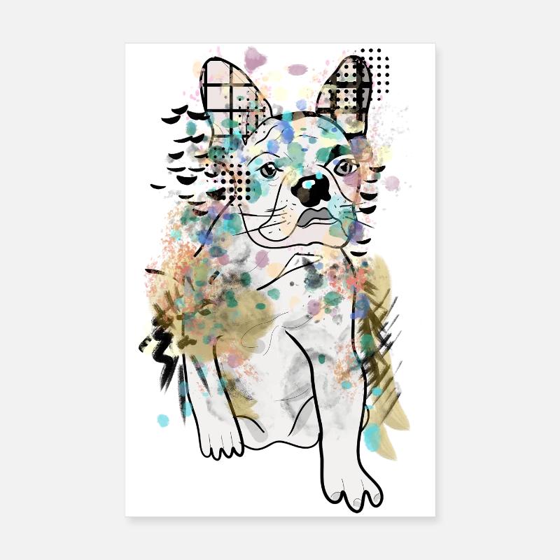 DESSIN DE BOULEDOGUE MIGNON Poster 20 x 30 cm