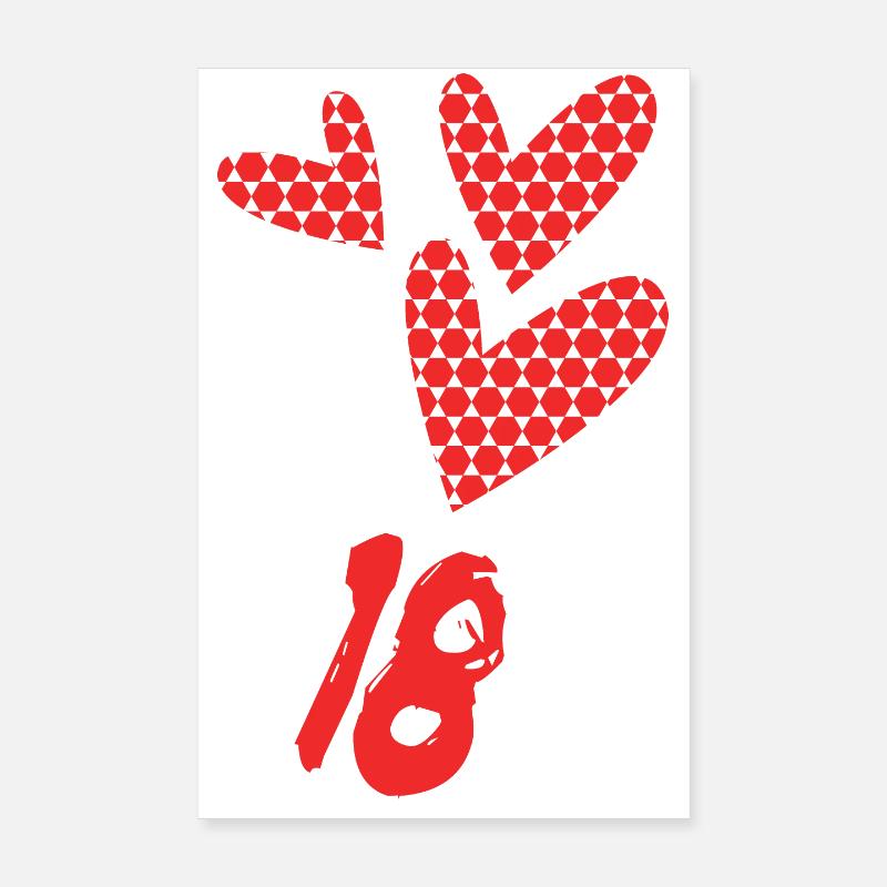 18. 18 ANS. 18e ANNIVERSAIRE. ANNIVERSAIRE 18 ANS. Poster 20 x 30 cm