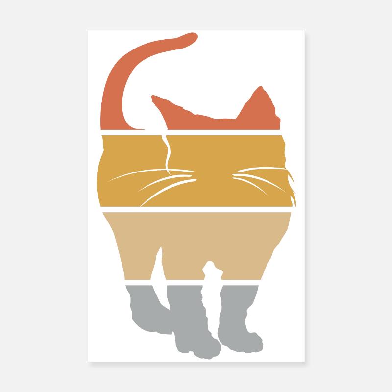 chat rétro chat vintage chat chat icône icône Poster 20 x 30 cm