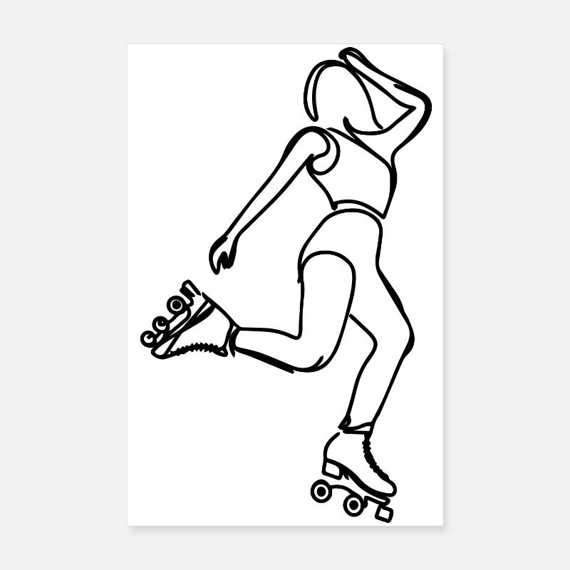 Rollschuh Mädchen Poster 20x30 cm