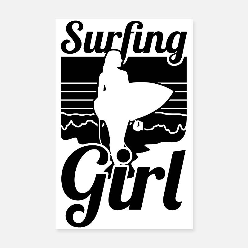 Fille surfeuse Poster 20 x 30 cm