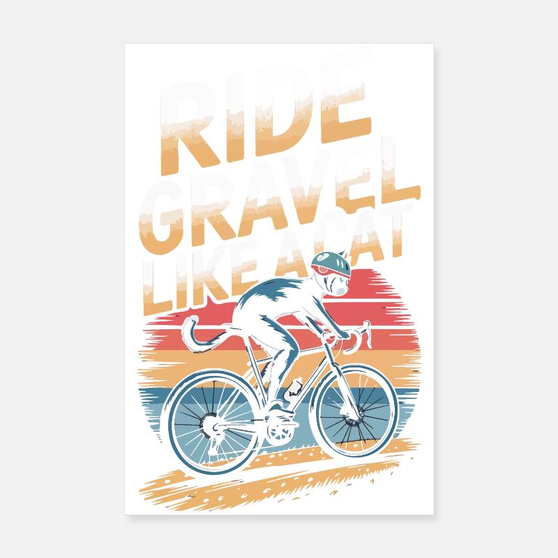 Roulez sur le gravier comme un vélo de chat Poster 20 x 30 cm