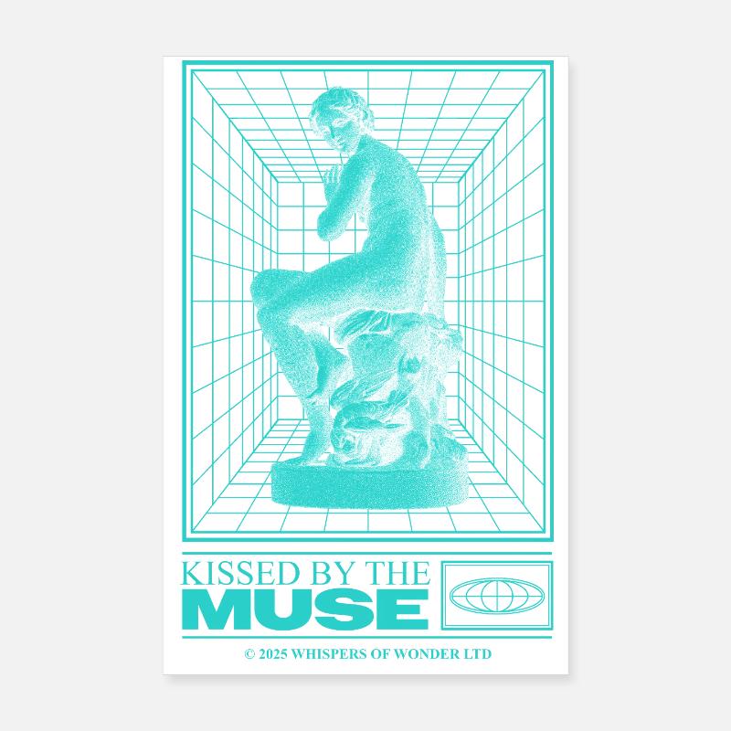 Neon statue in cyberspace Poster 8" x 12" (20x30 cm)