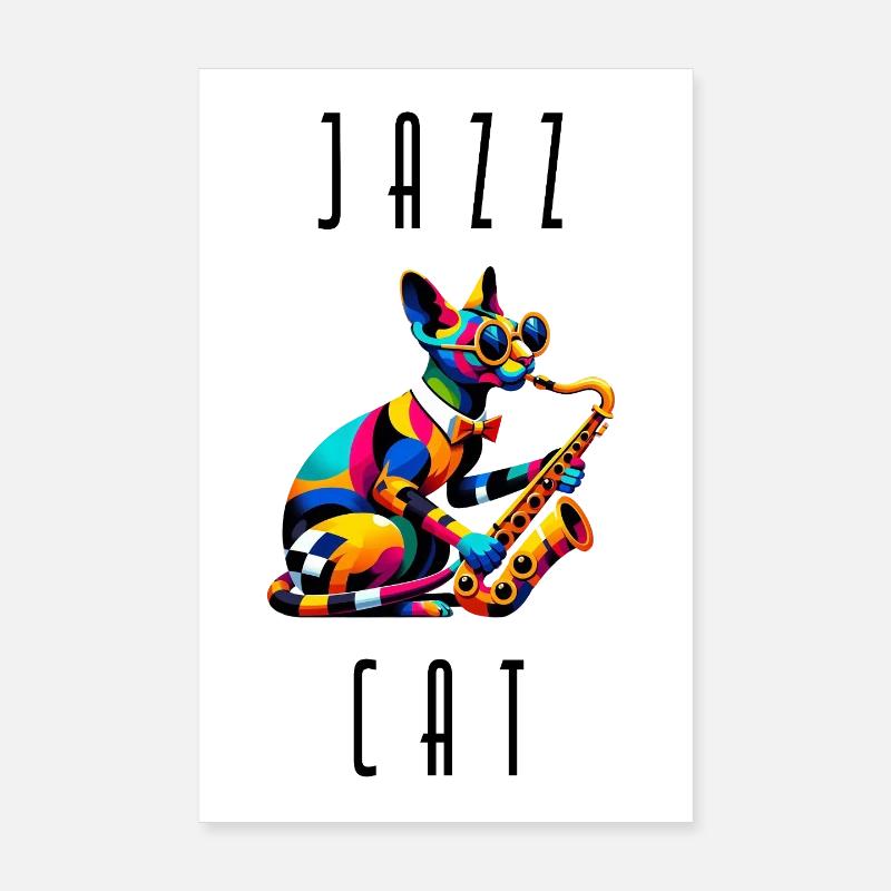 Jazz Sfinks Katze Poster 20x30 cm
